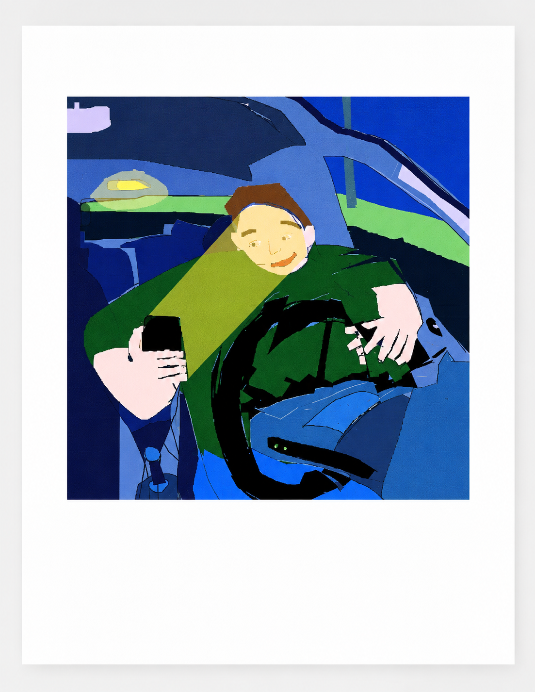 Mock-up of Rules of the Road, 2026, as an editioned fine art print